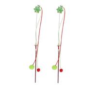 UKCOCO 2piezas Gato Juguete Interactivo para Mascotas Palitos de Juguete Cascabel para Gatos de Papá Noel para Suministros para Mascotas Divertido para Coquetear para Burlarse de Gatitos