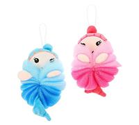UKCOCO 2piezas Pelota De Baño Diseño De Dibujos Animados Esponja De Ducha y Exfoliante Corporal Higiene Infantil La Ducha