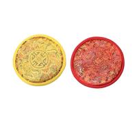 UKCOCO 2piezas Tapete Para Cuencos Arte Budista Tibetano Decoración Artesanal Salón De Buda Almohadilla Para Cuenco Tapete Para