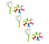 UKCOCO 3 Juegos Juguete Acuático para Set de Peces Aleatorios con Redes para Pescar para Juego y Desarrollo de Coordinación Mano Color Aleatorio Color Aleatorio