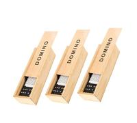 UKCOCO 3 Juegos Mesa Dominó de Madera Bloques para Construcción Juego de Mesa Educativo para Adultos con Caja de Almacenaje Deslizante
