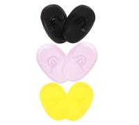 UKCOCO 3 Pares de Orejeras para Teñir el Cabello de Silicona, Protectores Auditivos Resistentes para Peluquería, Colores Negro, Amarillo y Violeta, Protección contra Tinte y Calor en