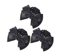 UKCOCO 3 Pasadores para Moño con Red y Lazo Negro para Mujer, Diseño Elegante, Ajuste Seguro y Cómodo, Resistentes al Desgaste, Ideales para Danza y Salidas Casuales