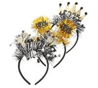 UKCOCO 3 Piezas Diadema de Año Diadema con Purpurina y Dijes de Estrellas Accesorio Cabello para Reuniones de Nochevieja de Año