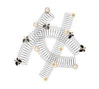 UKCOCO 3 piezas Fijador Invisible para Cabello Fragmentado Peinetas Elásticas para Mujer Accesorios para Peinar y Sujetar Cabello Colores Blanco Negro y Perla