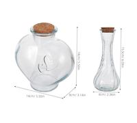 UKCOCO 3 Piezas Frascos de Arena con Tapa de Corcho Frascos de para Boda Botellas de Vidrio con Forma de Corazón para Ceremonia de Decoraciones para Aniversario y Fiesta Nupcial