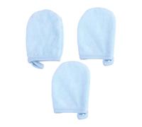UKCOCO 3 Piezas Guante Facial de Algodón para Limpieza Guantes de Limpieza Facial Desmaquillantes Azul Poliéster Algodón Reutilizable para Desmaquillar Mujer
