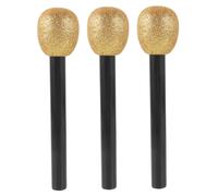 UKCOCO 3 Piezas Micrófono de Juguete con Purpurina Micrófonos Falsos para Decoración y Accesorios de Utilería para Fiestas Infantiles y Actuaciones