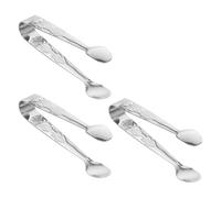 UKCOCO 3 piezas Pinzas de Acero Inoxidable para Hielo y Alimentos Resistentes al Calor Diseño Práctico para Bares Cocinas y Eventos Familiares