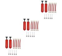 UKCOCO 3 Series Agujas De Inflado De Balones con Manguera De Extensión Agujas Metálicas Y Mangueras De Caucho Rojo Inflador Manual para Baloncesto Fútbol Y Voleibol 12 Piezas X 3