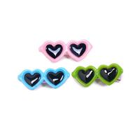 UKCOCO 30 Pinzas Pelo De Mascotas Forma De Gafas Corazón, Accesorio Suave y Cómodo para Perro, Colores Surtidos, Adecuado para Fiestas, Disfraces y Fotografía