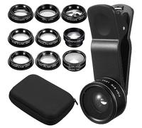 UKCOCO 3juegos Kit De Lentes para Teléfonos Móviles Incluye Filtro Cpl Lentes Ojo De Gran Angular y Macro Compatible La Mayoría De Dispositivos Móviles para Fotografía De Paisajes y