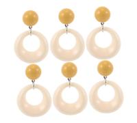 UKCOCO 3pares Pendientes Redondos Geométricos De Mujer Pendientes Colgantes De Acrílico Huecos Conjunto De Joyería Llamativa Para Fiestas De Halloween