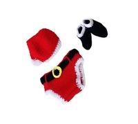 UKCOCO 3pcs Conjunto De Fotografía De Bebé Accesorios De Hundred Days Gorro De Navidad Ropa Tejida a Mano Accesorios Fotográficos