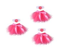 UKCOCO 3piezas Falda Tutu Infantil con Diadema para Fotografía De Recién Nacidos Disfraz De Fiesta para Bebés Meses Ropa De Fotografía Colorida y Elegante