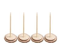UKCOCO 4 Bases de Madera para árbol de Navidad con Clavija Central, 5,91 x | Base de madera para mini árbol de Navidad, soporte vertical para la punta del árbol, decoración festiva para la mesa