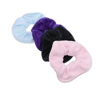 UKCOCO 4 Coleteros Absorbentes de Microfibra Cabello, Lazos Elásticos Grandes, Colores Surtidos (morado, Azul, Rosa, Negro), para Mujeres y Niñas, Secado Rápido, Uso Diario y Deporte