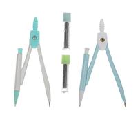 UKCOCO 4 Compases Geométricos para Estudiantes Colores Azul y Verde con Núcleo Resistente y Diseño Antideslizante de Dibujo y Papelería Escolar Portátiles