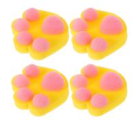 UKCOCO 4 Esponjas de Baño para Bebés Diseño de Garra de Gato Suaves y Exfoliantes Esponjas de Baño para Pequeños Paños de Lavado Corporal para Ducha y Viaje