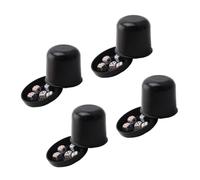 UKCOCO 4 Juegos de Dados Reforzados para Bar y Karaoke Vaso Grueso Anticaídas con Base Tapa Transparente Anti-Trampas Incluye 5 Dados Negros Resistentes para Juegos Divertidos