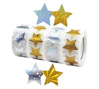 UKCOCO 4 Pegatinas de Estrella Brillantes Autoadhesivas para Recompensa Infantil de Etiquetas Decorativas para Scrapbooking y Decoraciones