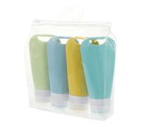 UKCOCO 4 piezas Botellas de Silicona Reutilizables para Viaje Set Botellas Portátiles para Lociones Champús y Cosméticos y Prácticas para Actividades al Aire
