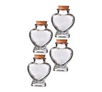 UKCOCO 4 piezas Botellas Decorativas de Perfume Corazón Vidrio Transparente para DIY y Regalo Drift