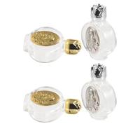 UKCOCO 4 Piezas Botellas Decorativas de Vidrio con Tapa en Forma de Rosa y Diseño Antigoteo, Capacidad 15ml, Ideales para Bodas Cristianas y Altares Personales