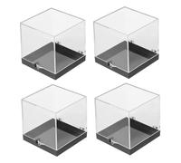 UKCOCO 4 Piezas Cajas de Exhibición de Especímenes Caja Cuadrada Transparente para Base Almacenamiento de Minerales para Exhibición de Gemas