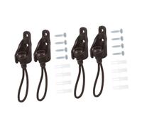 UKCOCO 4 Piezas Clip de Cuerda de Resorte Amarre elástico ataduras de Bungee Receptor elástico Piezas del Kit de Cuerda elástica amarres elásticos de Sombra Amarre Bungee Caucho Negro