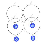 UKCOCO 4 Piezas Collar Colgante Ojo Turco Azul Vidrio Resistente Encantos Protección Suerte Joyería Mujer Elegante Amuleto