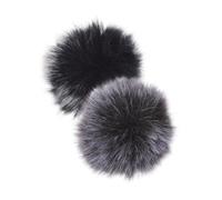 UKCOCO 4 Piezas Cubierta del Micrófono Peluda para Micrófonos Inalámbricos Protectores de Solapa Mini Clip Antiviento Lavalier Funda Protectora para Uso Interiores y Exteriores