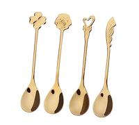 UKCOCO 4 piezas Cucharas Decorativas Inoxidable Mango de Cucharas Multifuncionales para Café Postres y Bebidas