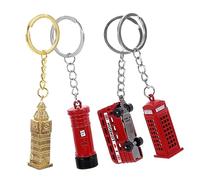 UKCOCO 4 piezas de Aleación Vintage con Británicos Colgantes para Bolsos Llaveros de Autobús de Londres Cabina y Big Accesorios Adorables para Decorar Bolsa y Claves