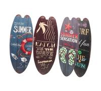 UKCOCO 4 piezas Decoración Marinera Tablones Surf Madera Colgante Verano Señal Playa Bar Fiesta Vintage