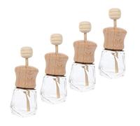 UKCOCO 4 piezas Frascos de Perfume Transparentes para Coche Difusores de Aroma para Ambientador de Auto Botellas de Vidrio Elegantes y Prácticas