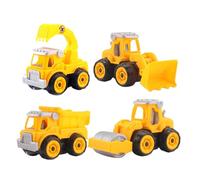 UKCOCO 4 Piezas Juguete de Montaje Excavadora para Vehículo de Ingeniería Desmontable Educativo DIY para Desarrollo Coordinación y Habilidades Manuales