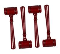 UKCOCO 4 piezas Martillo de Juez de Madera Decorativo Herramienta de Subasta para Jueces y Abogados Juguete de Madera Resistente y