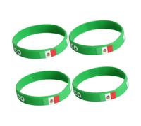 UKCOCO 4 Piezas Pulsera de silicona pulsera bandera nacional pulseras de papel para eventos brazaletes para entrenar muñequeras deportivas muñequeras de campo muñeca de goma gel de sílice