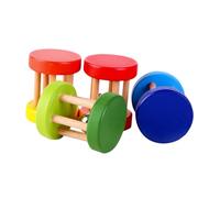 UKCOCO 4 Piezas Sonajeros de Madera para Niña Juguete Educativo Campana Manual para Desarrollo Sensorial Infantil Colores Aleatorios Color Aleatorio