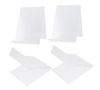 UKCOCO 4 piezas Soportes de Acrílico Transparente para Exhibición de Unidades Diseño Estable y para Libros y Archivos Oficina o Tienda