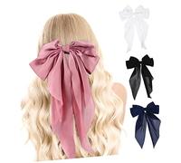 UKCOCO 4 Pinzas Pelo Lazo de Satén 4 Pcs Accesorios para Mujeres y Niñas Horquillas Lazo para Bodas y Fiestas