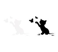 UKCOCO 4 Unidades Pegatina de Coche de Dibujos Animados Gato Aleteando para Coche Efecto Reflectante Nocturno Diseño Creativo Pet Protección contra Arañazos Adecuado para Uso Exterior