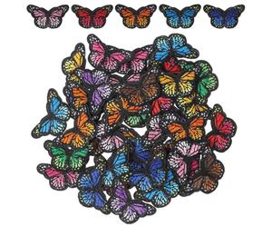 UKCOCO 40 Parches Bordados en Forma de Mariposas Tela Coser, Adecuado para Decoración DIY y Personalizar Prendas Color Aleatorio para Ropa y Manualidades