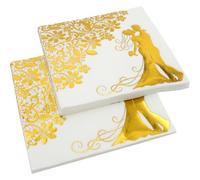 UKCOCO 40 Servilletas para Banquetes y Servilletas de Boda Seguras y Amigables Piel, Chic y Elegantes, de Pulpa de Madera, para Compromisos y Entretenimiento Diario