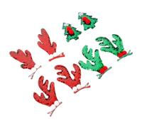 UKCOCO 4pares Horquilla de Asta de Ciervo para Navidad Estilo Pinzas Pelo Lentejuelas Decoración Cabello Fiesta