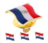 UKCOCO 4piezas Conmemorativa Paraguaya De Metal Esmaltada Pines Patrióticos Para Ropa Mochilas Bufandas Pines De Bandera De Solapa De País