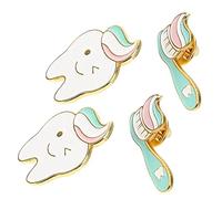 UKCOCO 4piezas Creative Enamel Teeth Brooch Alloy Cartoon Pins for Backpacks Clothing Accessories Gift for Halloween Birthday Christmas Valentines Day