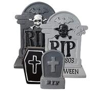 UKCOCO 4piezas Decoración De Tombstones De Resina para Halloween Accesorios para Jardín y Casa Decoración Realista De Cementerio para Fiestas De Halloween