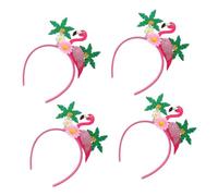 UKCOCO 4piezas Diadema de Flamenco Hawaiano Creativa de Tocados Hippies Flores Tropicales para Fiestas de Playa Carnavales y Festivales